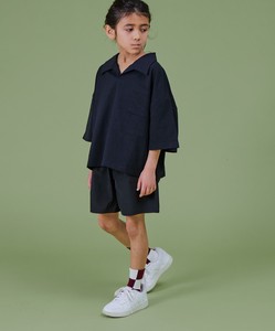 Kids' Suit Plain Color T-Shirt Mixing Texture STREET Setup Short-Sleeve