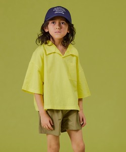 Kids' Suit Plain Color T-Shirt Mixing Texture STREET Setup Short-Sleeve