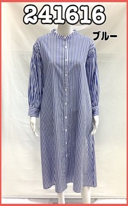 洋装/连衣裙 新款 女士 2024年 洋装/连衣裙 休闲 条纹衬衫 自然