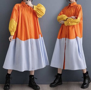 Casual Dress Long Sleeves One-piece Dress Ladies'