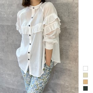 Button Shirt/Blouse Frilled Blouse NEW 2024 Spring