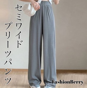 【2024新作】セミワイドパンツ プリーツパンツ 美脚  韓国ファッション