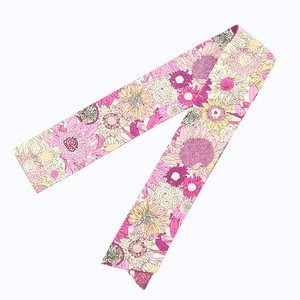 【jollies】バッグスカーフ　サンフラワー　ライトピンク チャーム ツイリー リボン 花柄 飾り