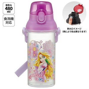 Water Bottle Rapunzel Skater Dishwasher Safe Clear 480ml Made in Japan