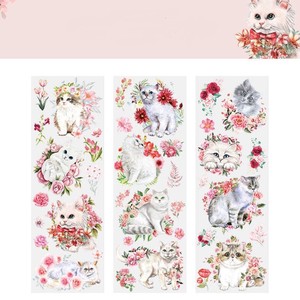 Decoration Sticker Roses Cat Rose Stationery 3-types