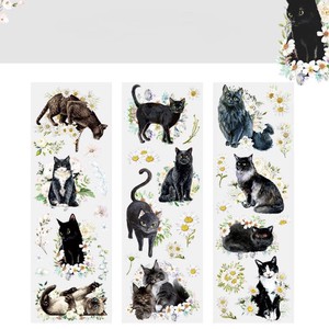 Decoration Sticker Roses Cat Rose Stationery 3-types