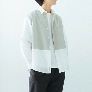【ユニセックス】コットンポプリン - 配色切替シャツ