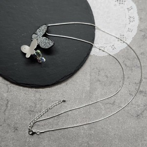 Silver Chain Necklace Butterfly Long