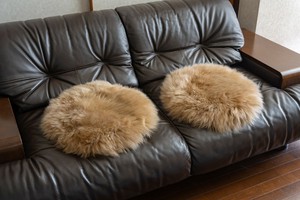 ムートンクッション　天然羊毛2枚セット