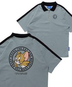 SEQUENZ meets TOM&JERRY/SIDE LINE S/S ZIP STRETCH POLO