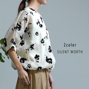Button Shirt/Blouse Pullover Floral Pattern Balloon Flocking Finish 【2024NEW】