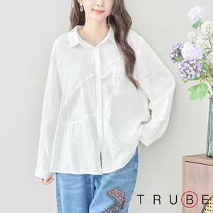 Button Shirt/Blouse Design Cotton L M Switching 【2024NEW】