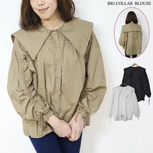 Button Shirt/Blouse Gathered Sleeves Spring
