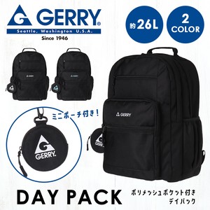 GERRYポリメッシュポケット付デイパック / ポリエステル ブランド リュック 26L  2024新作
