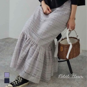 Skirt Tulle Check Gathered Skirt 【2024NEW】