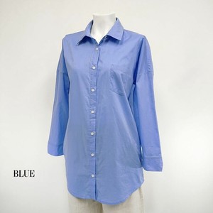 Button Shirt/Blouse Large Silhouette Cotton