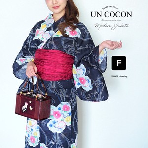 Kimono/Yukata single item Pink Floral Pattern Ladies