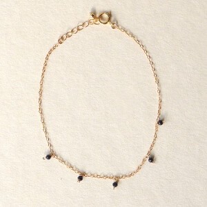 〔14kgf〕極小オニキスドットブレスレット　(pearl bracelet)
