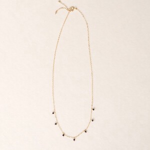 〔14kgf〕極小オニキスドットネックレス (pearl necklace)