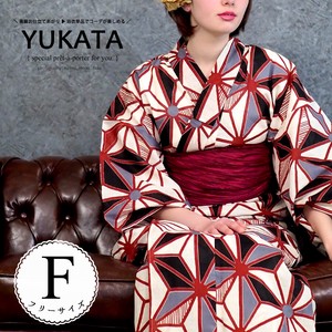 Kimono/Yukata single item Red Retro Ladies