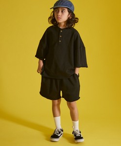 Kids' Suit Brushed Plain Color STREET Setup Short-Sleeve