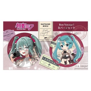 ■2024SS　新作■　初音ミク　缶バッジ2個セット　レッド