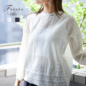 【Fanaka 再入荷】ピンタックリバーレースブラウス