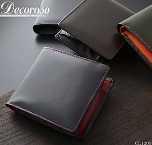 【直送可】財布　短財布　折財布　二つ折り財布　牛革　馬革　Decoroso　デコローゾ