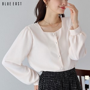 Button Shirt/Blouse Pearl Button Long Sleeves Tops