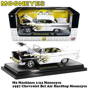 M2 MACHINES 1:24 MOON EQUIPPED 1957 CHEVROLET BEL AIR HARDTOP 【ムーンアイズ】ミニカー