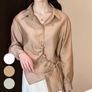 Button Shirt/Blouse Oversized Bird Spring/Summer Sheer