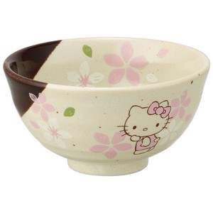 Mino ware Rice Bowl Cherry Blossom Hello Kitty Skater Made in Japan
