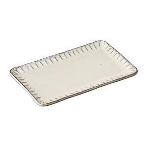【信楽焼】白釉彫 焼物皿（日本製）