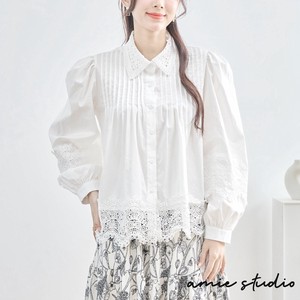 Button Shirt/Blouse Tuck Sleeves L 【2024NEW】