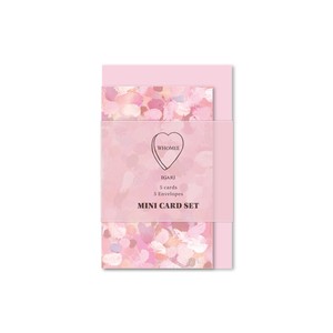 Greeting Card Pink Mini M Made in Japan