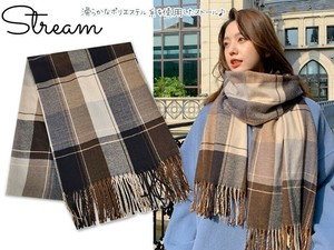 ポリタータンチェック柄ストール  21504