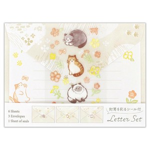 信件套装 信封 猫 日本制造