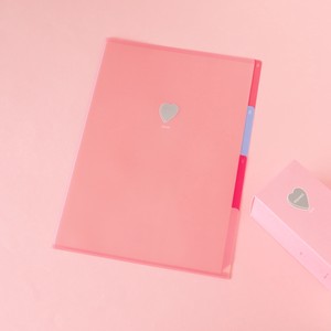 资料夹/文件夹 口袋 粉色 透明 日本制造