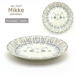 Mino ware Main Plate Cat 16.5cm Made in Japan