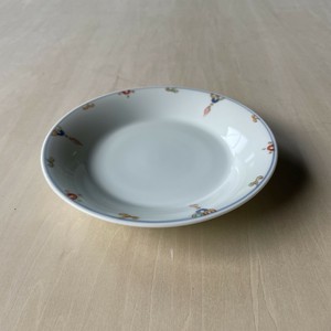 丸皿 16cm 皿 瓔珞 青 白 スリム プレート 器 食器 木瓜 [日本製/有田焼/皿]