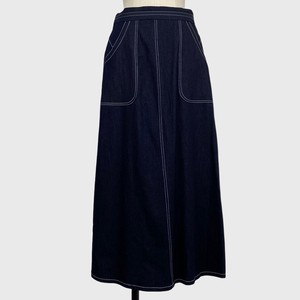 2024新作 [PNT]スカート ソフトデニム後切替スカート
