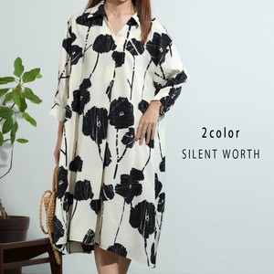 Casual Dress Floral Pattern One-piece Dress (S) 【2024NEW】