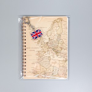 アクリルキーホルダー国旗イギリス付きリングノート サンド