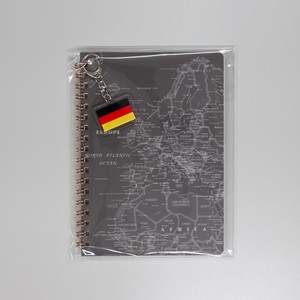 アクリルキーホルダー国旗ドイツ付きリングノート シャドウ