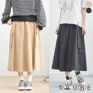 Skirt Pocket Gathered Skirt Cotton L M 【2024NEW】
