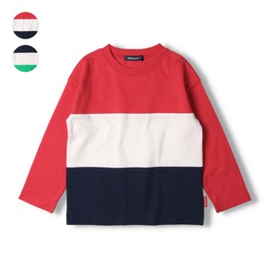 Kids' 3/4 Sleeve T-shirt Plain Color M Switching