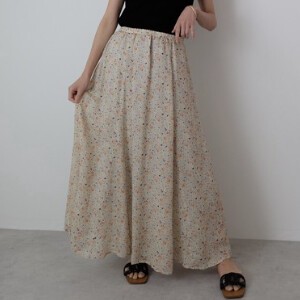 Skirt Flower Print Maxi-skirt