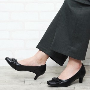 Basic Pumps Front Ribbon Genuine Leather