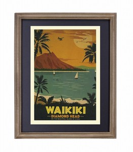 【6月上旬入荷予定】ODハワイアン フレームポスター WAIKIKI SUNSET