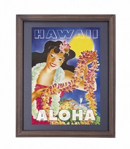ODハワイアン フレームポスター ALOHA